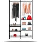 Guarda roupa closet aramado aberto CLR281 - 1,30 Smart Black - Casa Expressa