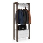 Guarda Roupa Closet Az1011 Com 2 Gavetas 1 Cabideiro 1 Prateleira Branco/ Nogal - Tecno Mobili