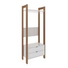 Guarda Roupa Closet AZ1011 Tecnomobili 2 Gavetas Marrom Branco