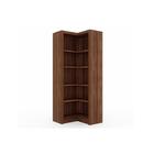 Guarda Roupa Closet de Quarto Canto Oblíquo ME4132 c/ 4 Prateleiras Aberto s/ Portas Nogal - Tecno Mobili