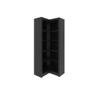 Guarda Roupa Closet de Quarto ME4132 de Canto c/ 4 Prateleiras Preto - Tecno Mobili