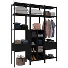 Guarda Roupa Closet Modulado 3 Peças Estilo Industrial Oxford Preto - Artefamol