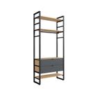 Guarda-Roupa Closet Modulado Industrial Philly 2 GV Cedro e Grafite 101 cm - Modern