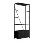 Guarda-Roupa Closet Modulado Steel Wood 2 PT Preto - Placa & Ponto