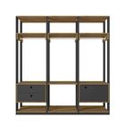 Guarda-Roupa Closet Modulado Titan 1 PT 2 GV Preto e Freijó