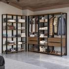 Guarda-Roupa Closet Modulado Valencia 4 Gavetas 417cm Rustic/Preto Madesa 01