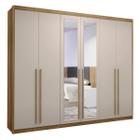 Guarda Roupa com 6 Portas com Espelhos Múrcia Nature Fendi - CasaH