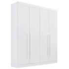 Guarda Roupa Da Vinci Casal 4 Portas 3 Gavetas D Doro Branco