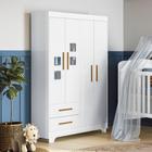 Guarda Roupa de Bebê 100% MDF 4 Portas 2 Gavetas Fly Branco - Tigus Baby