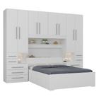 Guarda-roupa de Casal com Cama Bau Queen Size Embutida 1223 Branco - Móveis Ilan