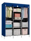 Guarda Roupa Dobrável Organizador De Roupa Azul 88130b