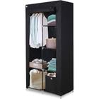 Guarda roupa duplo portatil 5 prateleiras armario dobravel organizador preto - Yeet