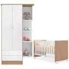 Guarda-Roupa e Berço Mini-Cama Infantil Doce Mel Branco