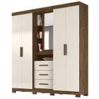 Guarda Roupa Eldorado 195cm 5 Portas Castanho Off White com Espelho Moval