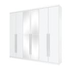 Guarda Roupa Esmeralda c/ Espelho Quarto 6 Portas Branco - Bela Móveis