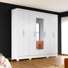 Guarda Roupa Grande Com Espelho 8 Portas 236cm Branco
