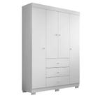 Guarda Roupa Infantil 136cm 4 Portas 3 Gavetas Duda Branco - Phoenix