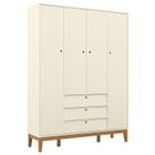 Guarda Roupa Infantil 4 Portas Unique Off White Eco Wood - Matic