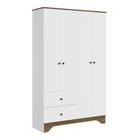 Guarda Roupa Infantil Ben Peroba MDF 4 Portas 2 Gavetas Branco Marrom