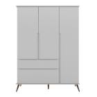 Guarda Roupa Infantil Com 3 Portas e 2 Gavetas Melinda Cor Cinza Phoenix Baby