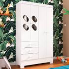 Guarda-Roupa Infantil Escotilha 4 Portas 3 Gavetas Branco - Panorama Móveis