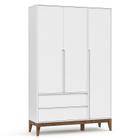 Guarda Roupa Infantil Nature Clean 3 Portas Branco Acetinado Eco Wood - Matic - Matic Moveis