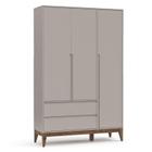 Guarda Roupa Infantil Nature Clean 3 Portas Cinza Eco Wood - Matic