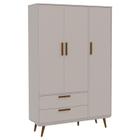 Guarda Roupa Infantil Retro 3 Portas Cinza Eco Wood  Matic