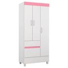 Guarda Roupa Infantil Wind Branco Rosa Flex Demóbile