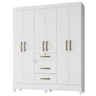 Guarda Roupa Itatiba 165cm 6 Portas Branco Moval