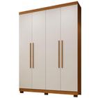 Guarda Roupa MDP 4 Portas 3 Gavetas Cinamomo e Off - BENETIL