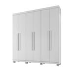 Guarda Roupa MDP 6 Portas 3 Gavetas 7 Prateleiras Branco - BENETIL