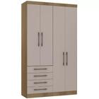 Guarda Roupa Modulado 134,50cm 4 Portas e 4 Gavetas Paris Luciane Móveis