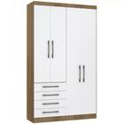 Guarda Roupa Modulado 134,50cm 4 Portas e 4 Gavetas Paris Luciane Móveis