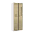 Guarda Roupa Modulado 2 Portas 3 Gavetas 80cm com Vidro Reflecta Bronze Prime Luciane Móveis