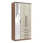 Guarda Roupa Modulado 3 Portas AlumAnio Espelho 4 Gavetas 118cm Connect Luciane MA³veis