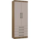 Guarda Roupa Modulado 90cm 2 Portas 4 Gavetas Avelã Cinammon