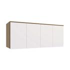 Guarda-Roupa Modulado Aéreo Cavi 4 PT Nogueira e Branco 175 cm