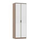 Guarda Roupa Modulado Connect 79cm 2 Portas Aluminio com Espelho Luciane Móveis