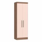 Guarda Roupa Modulado Infinity com 2 Portas - Macadâmia/Rosa - Móveis Castro