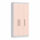 Guarda Roupa Modulado Infinity com 3 Portas - Branco Line/Rosa