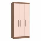 Guarda Roupa Modulado Infinity com 3 Portas - Macadâmia/Rosa - Móveis Castro