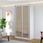 Guarda-Roupa Modulado Solteiro 1,20m 2 Portas de Correr 3 Gavetas 2 Espelhos Reflecta MDF Attuale