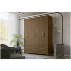 Guarda Roupa Moval Ibiza 6 Portas Castanho Wood