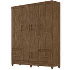 Guarda Roupa MS912 165cm 6 Portas Castanho Wood Moval