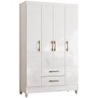 Guarda Roupa Paraty 111cm 4 Portas Branco Moval