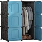 Guarda roupa portatil armario cabideiro 6 portas arara organizador modular azul luxo - Yeet