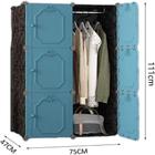 Guarda roupa portatil modular luxo cabideiro armario compacto 6 portas arara organizador azul