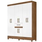 Guarda Roupa Portugal 165cm 8 Portas Naturale Branco Moval