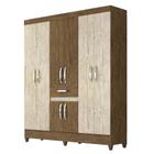 Guarda Roupa Portugal Castanho Wood/ Avelã 8 Portas 1 Gaveta Moval